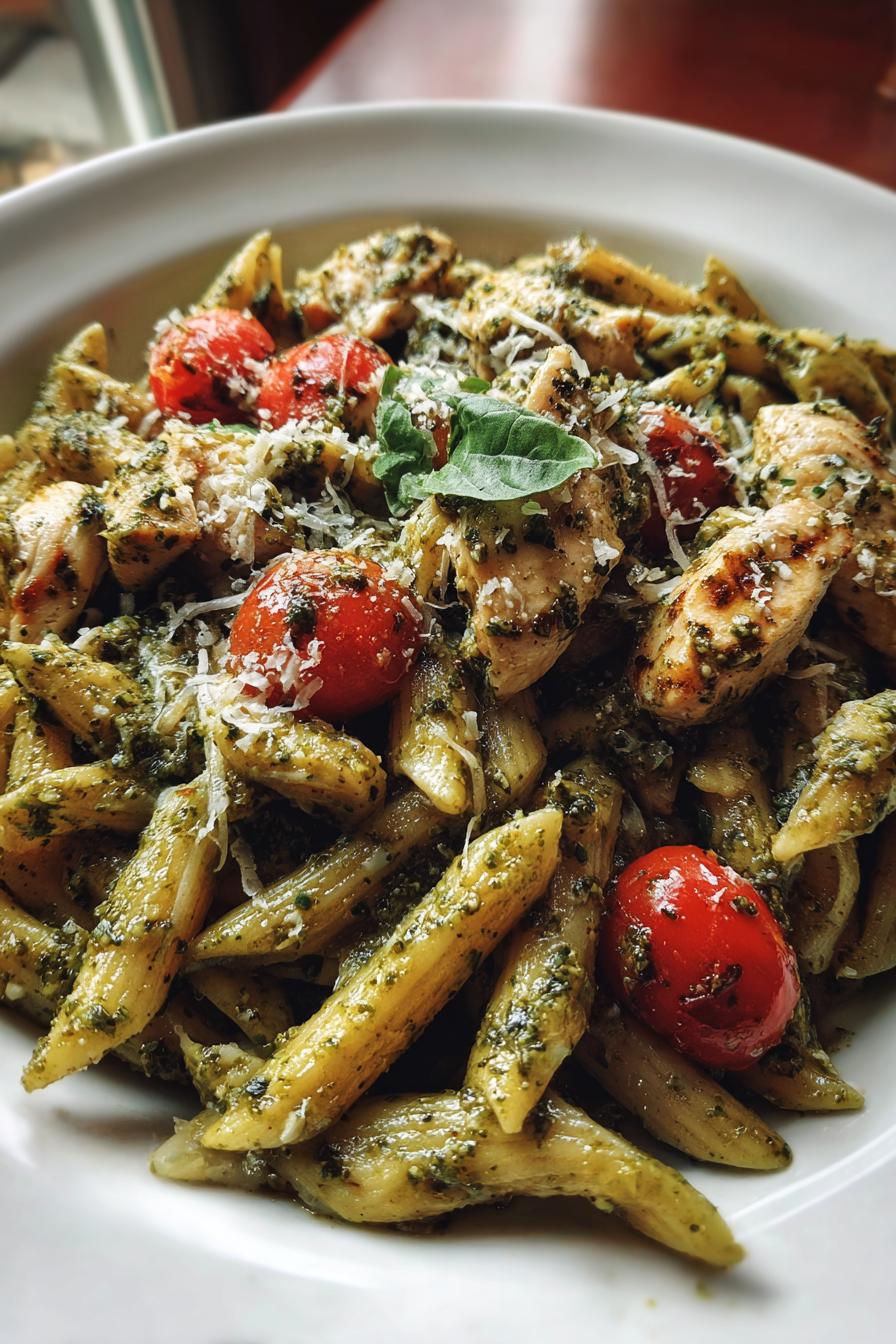 Hühnchen-Pesto-Pasta - detail 1