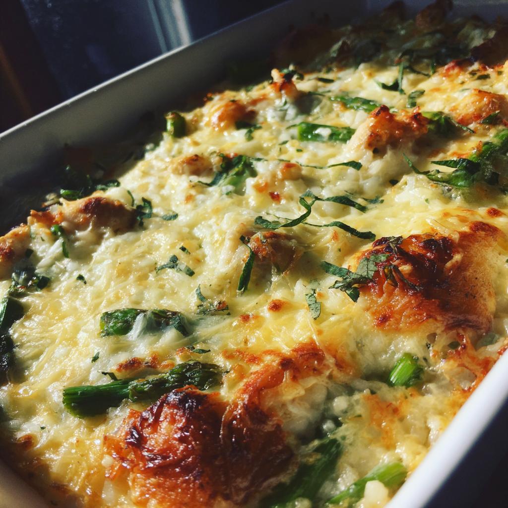 Hähnchen-Reis-Spargel-Auflauf