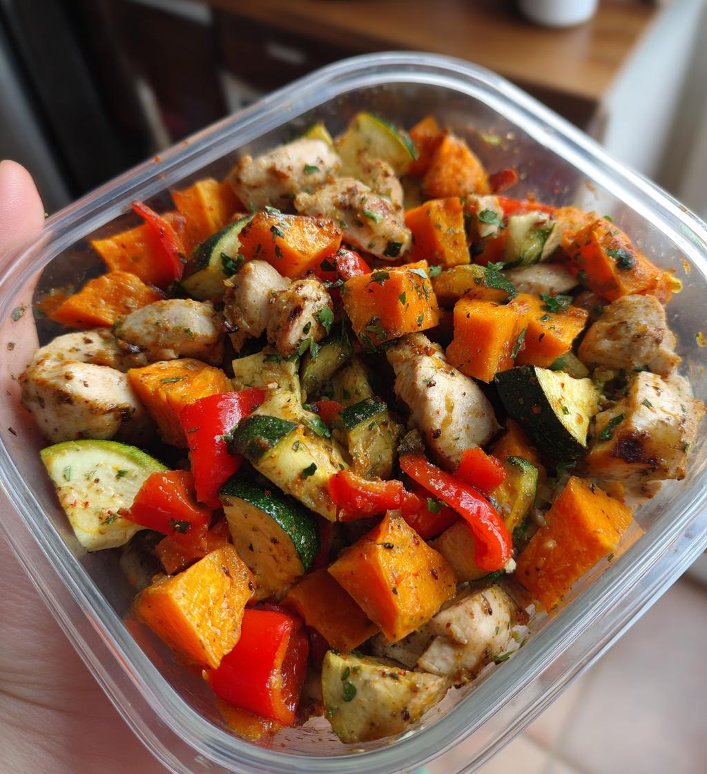 Hähnchen-Süßkartoffel-Meal-Prep