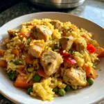 Hähnchen mit Reis und Gemüse