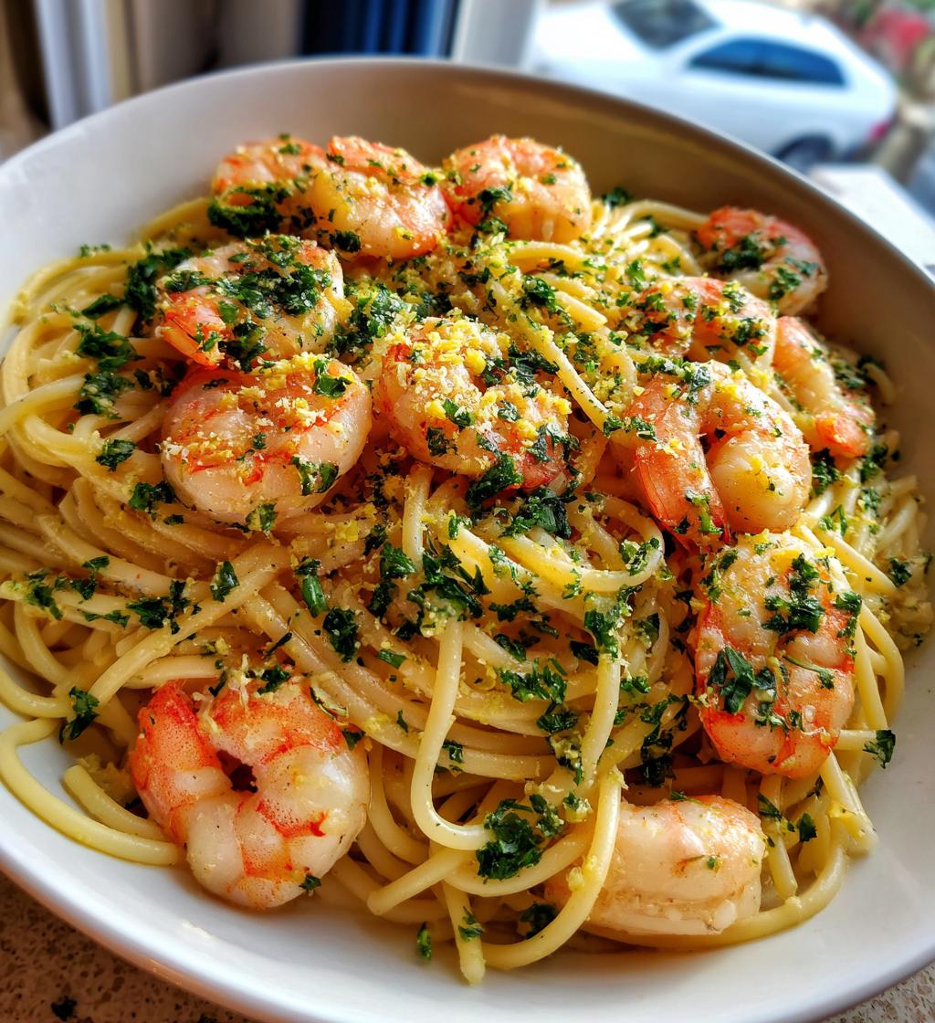 Knoblauchbutter-Garnelen-Pasta - detail 1