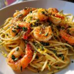 Knoblauchbutter-Garnelen-Pasta