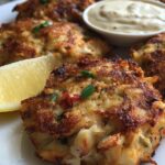 Krabbenkuchen mit Zitronen-Aioli