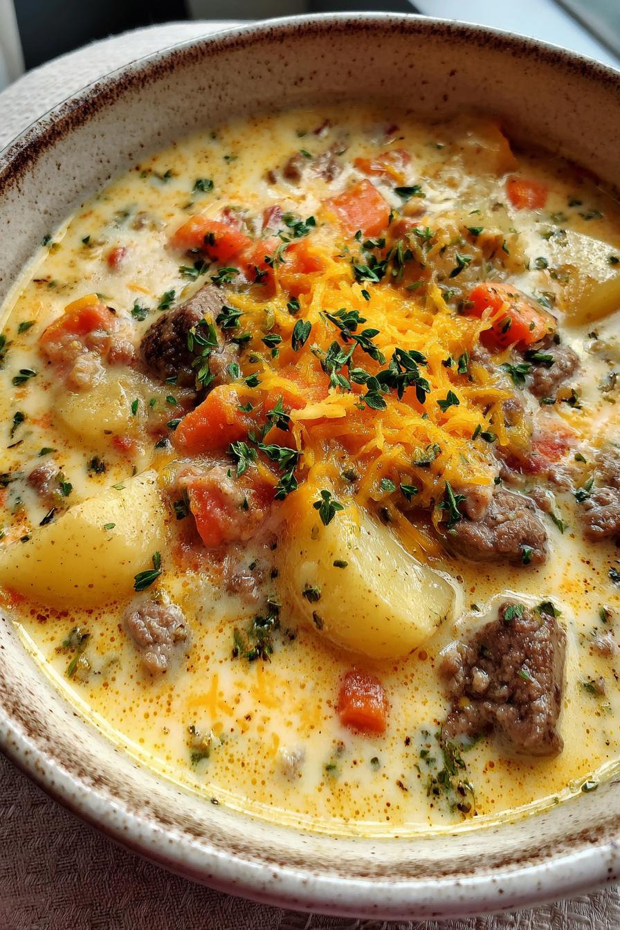 Käseburger-Suppe