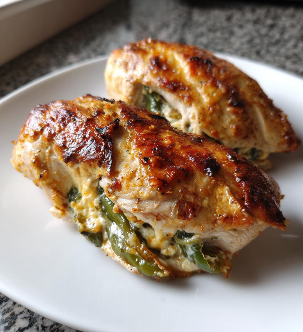Mit Jalapeño gefüllte Hähnchenbrust aus der Heißluftfritteuse