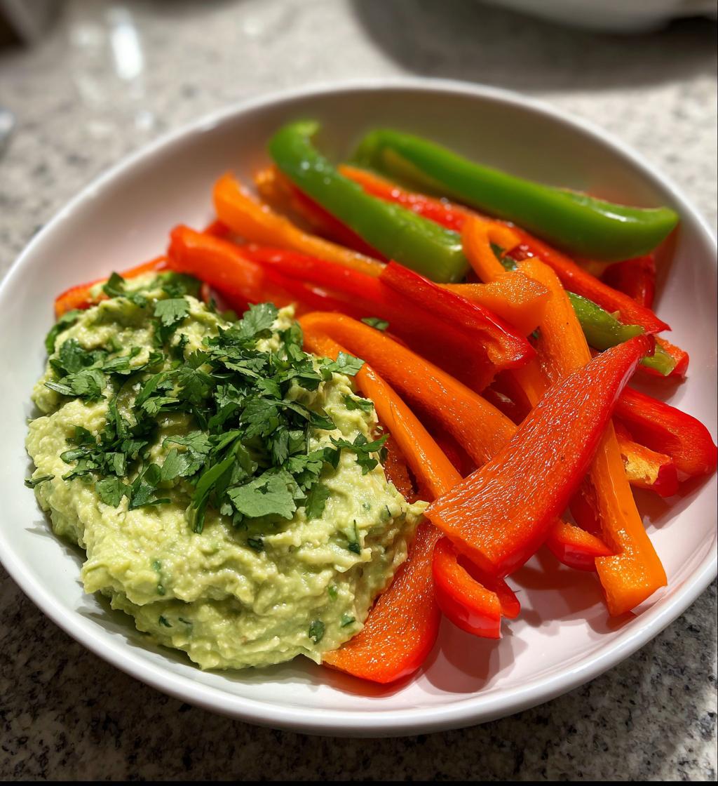 Paprikastreifen mit Guacamole - detail 1
