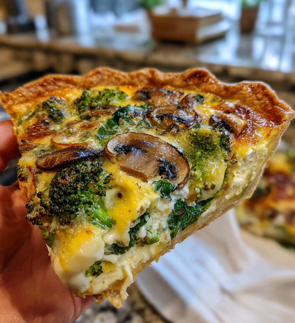 Quiche-Salat mit Spinat, Brokkoli & Pilzen - detail 1
