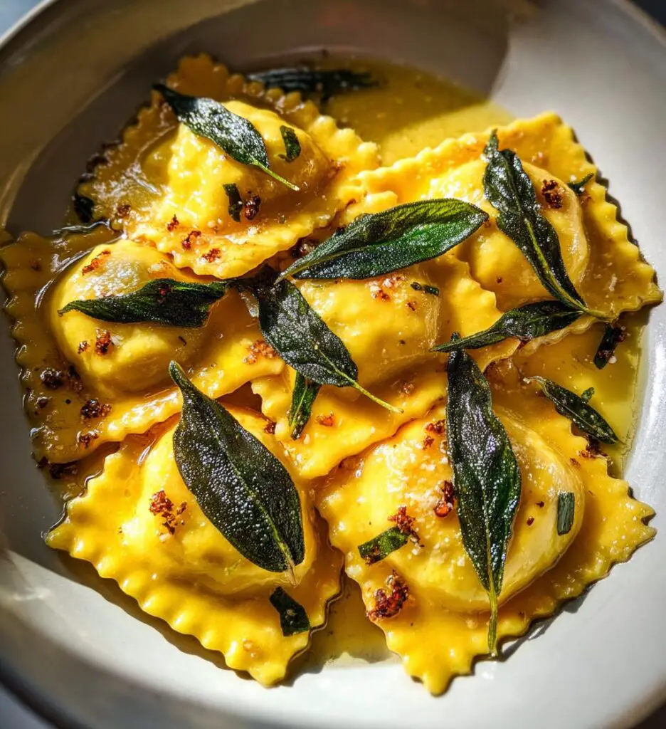 Ravioli mit brauner Butter und Salbei