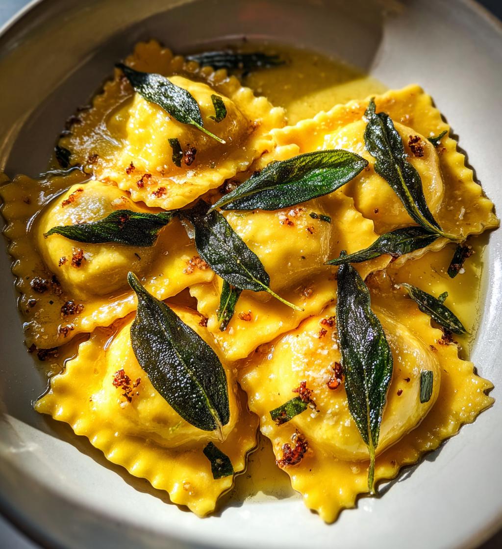 Ravioli mit brauner Butter und Salbei