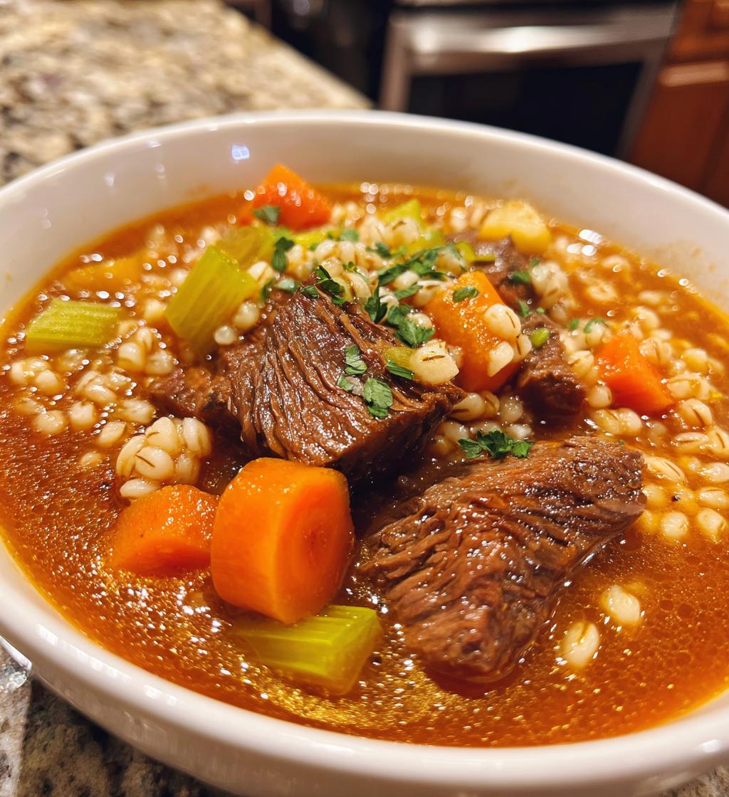 Rindfleisch-Gerste-Suppe - detail 1