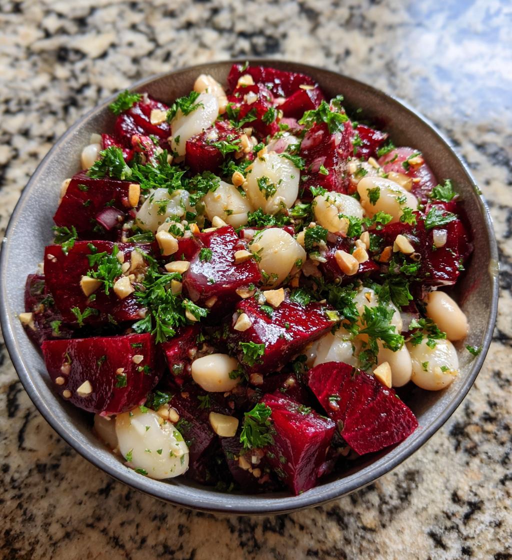 Rote-Bete- und Weiße-Bohnen-Salat - detail 1
