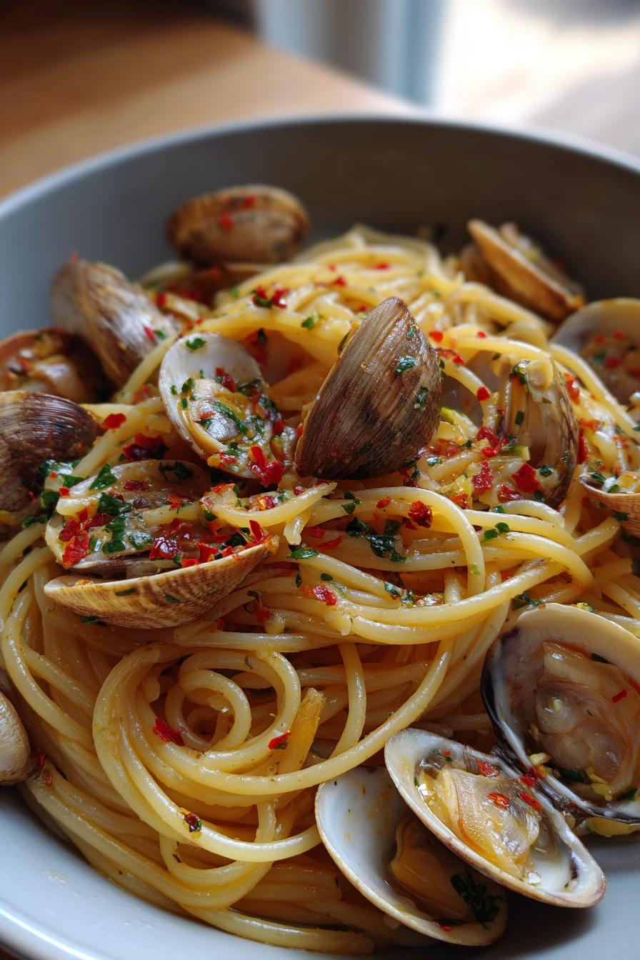 Spaghetti mit Muscheln - detail 1