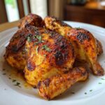 Spatchcock-Hähnchen in der Gusseisenpfanne
