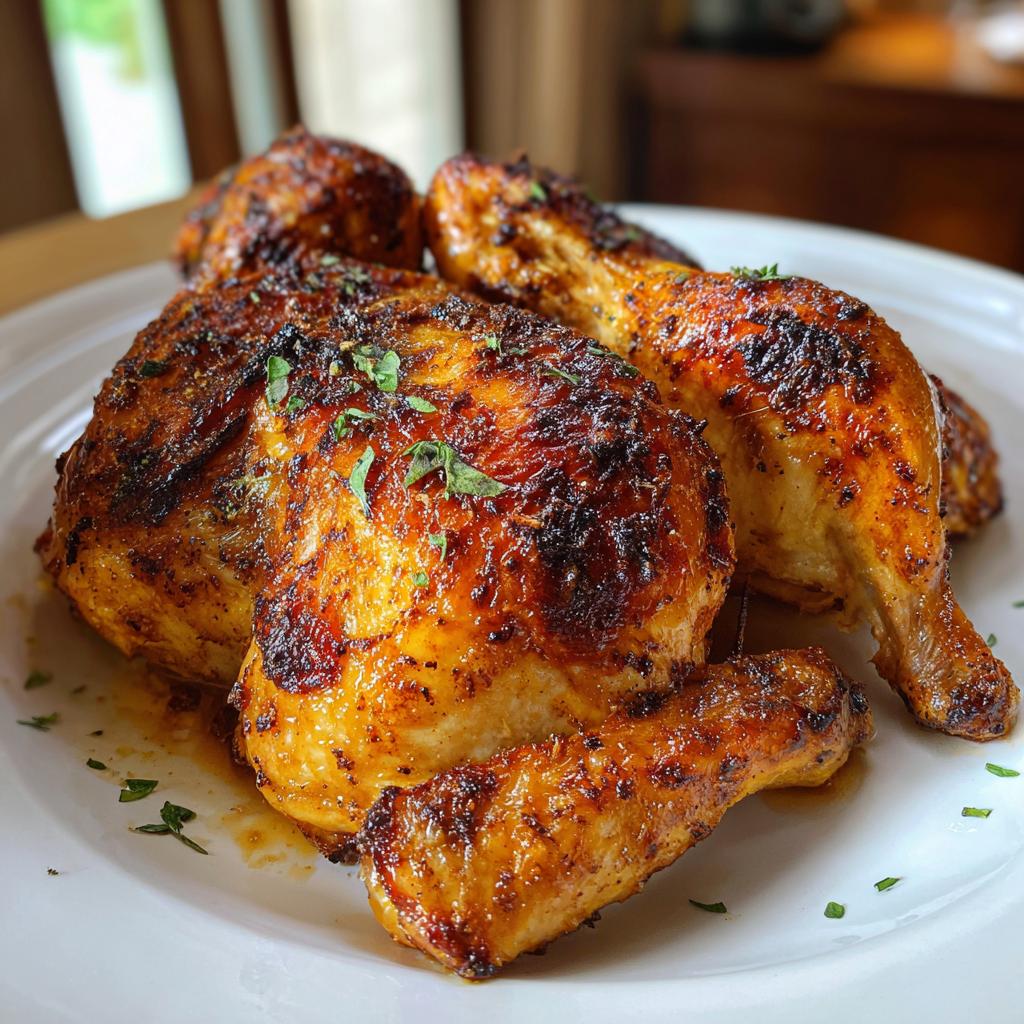 Spatchcock-Hähnchen in der Gusseisenpfanne