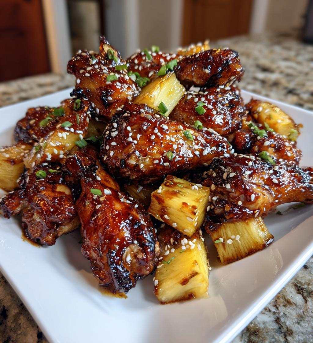 Teriyaki-Hähnchenflügel mit Ananas
