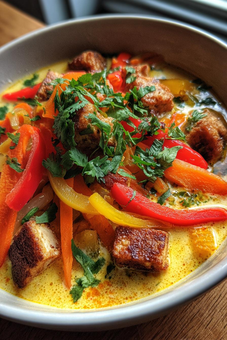Thailändische Kokosnuss-Curry-Suppe - detail 1