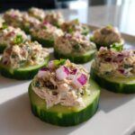 Thunfischsalat auf Gurkenrunden