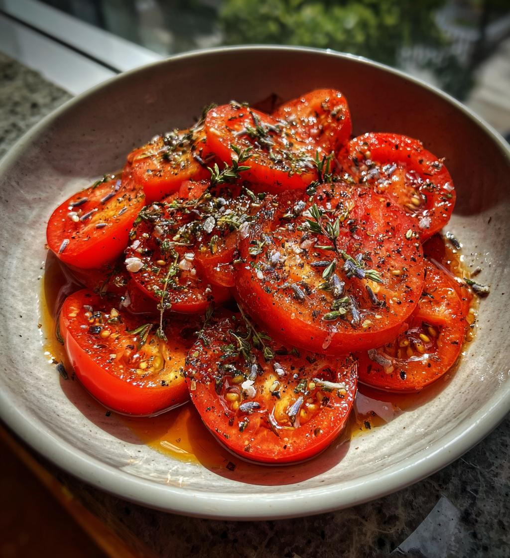 Tomatensalat mit Honig, Rauchsalz & Lavendel - detail 1