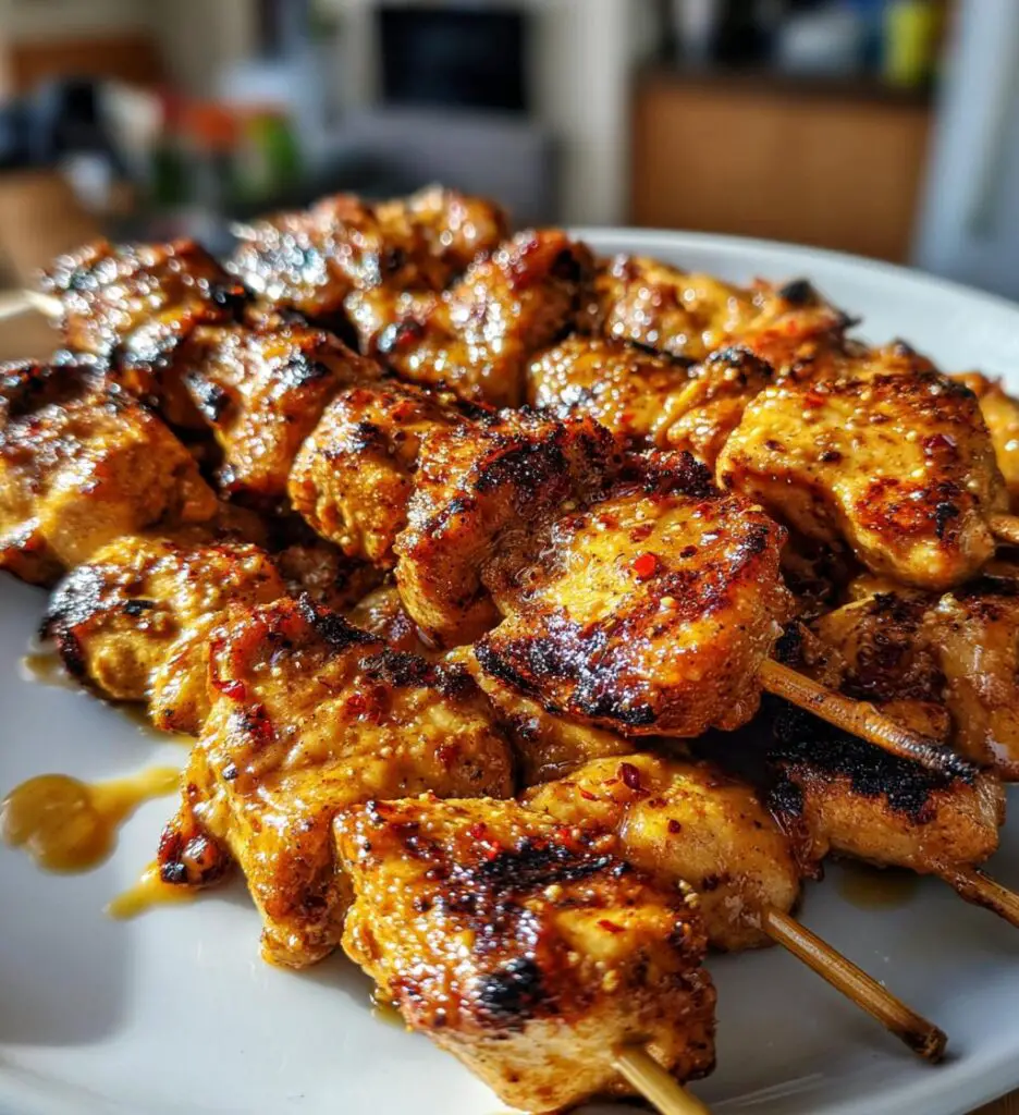 Würzige Erdnuss-Hühnchen-Spieße