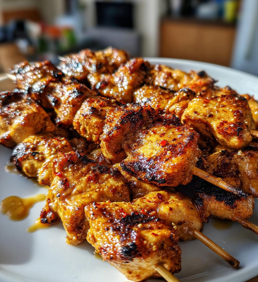 Würzige Erdnuss-Hühnchen-Spieße