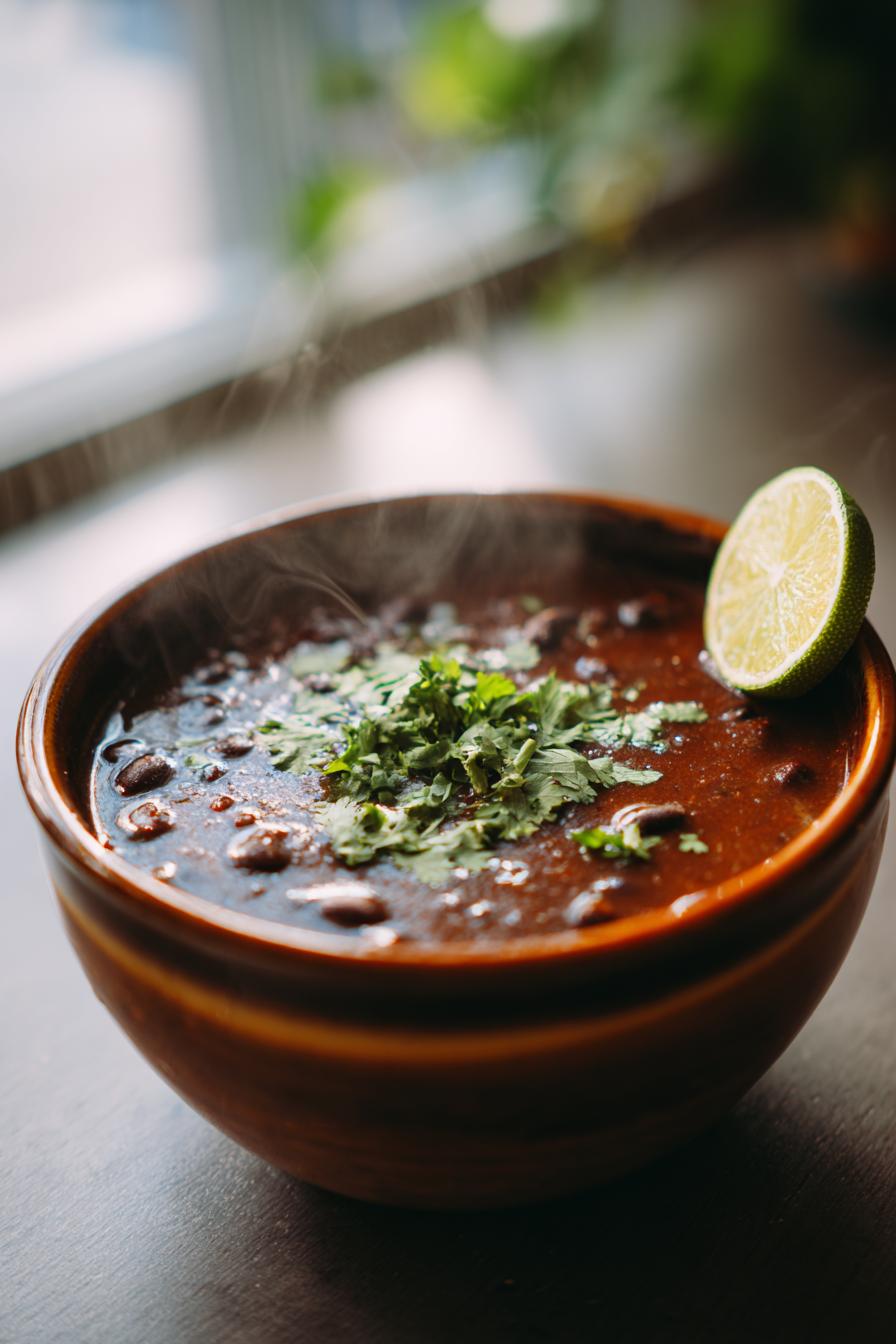 Würzige schwarze Bohnensuppe - detail 1