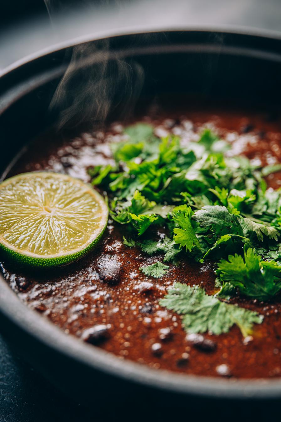 Würzige schwarze Bohnensuppe
