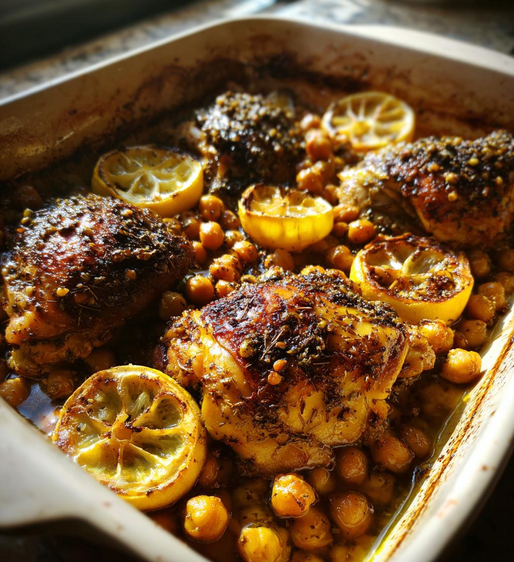 Za'atar-geröstetes Hähnchen mit Kichererbsen