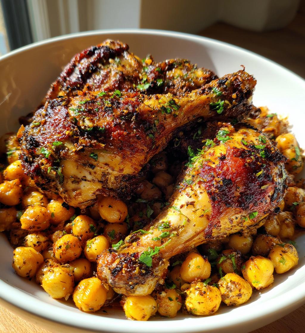 Za'atar-geröstetes Hähnchen mit Kichererbsen