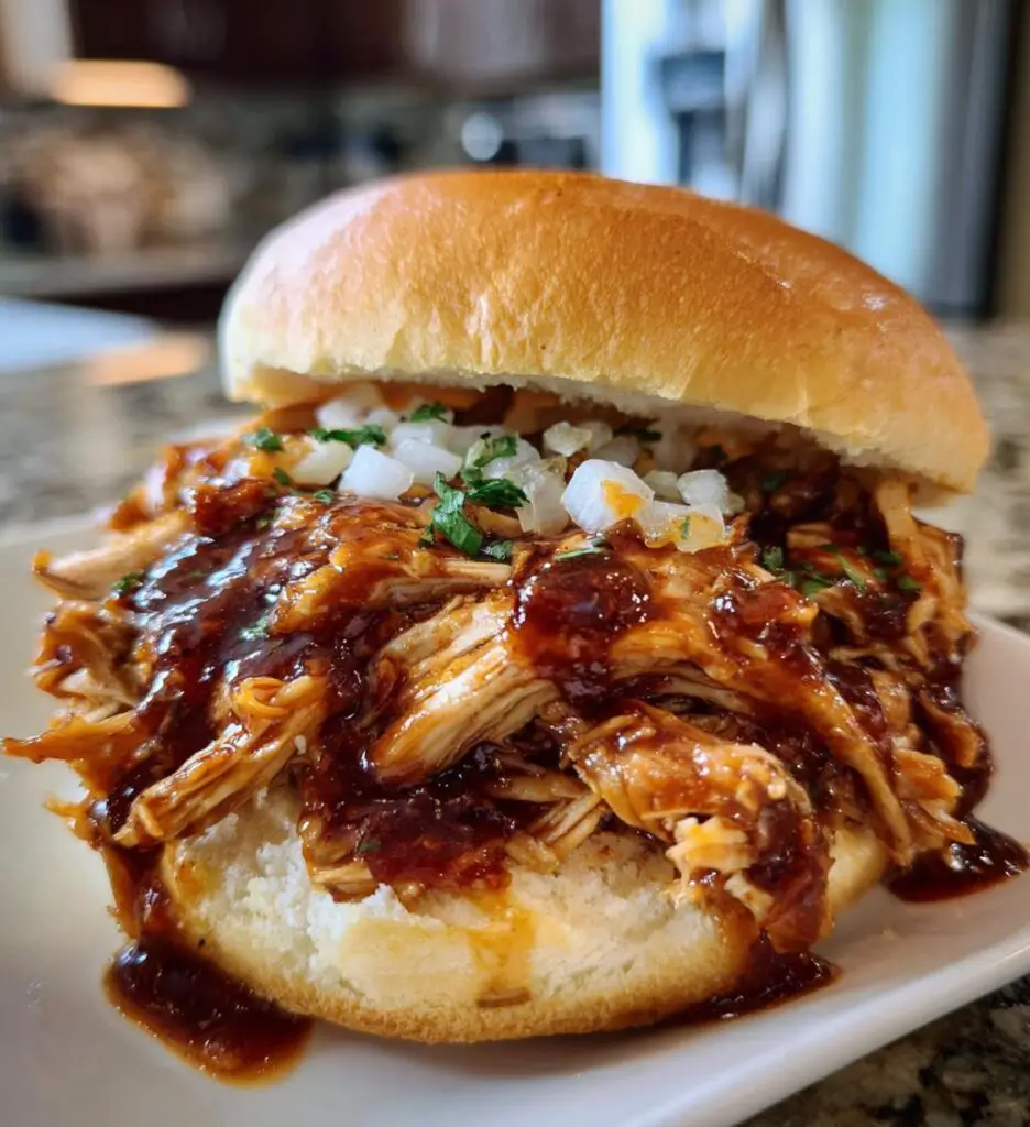 Zerrupftes Hähnchen Crockpot BBQ