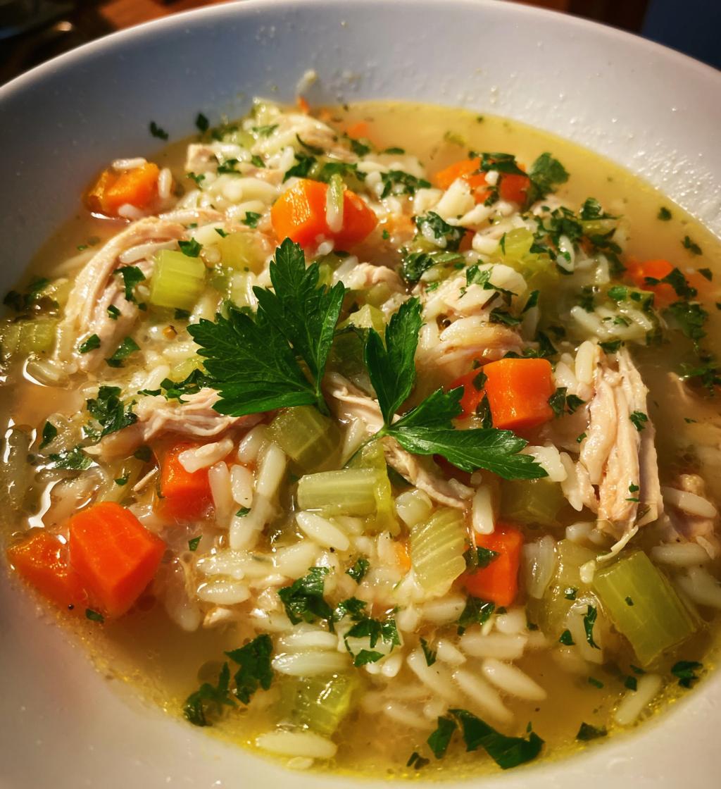 Zitronen-Hühnchen-Orzo-Suppe - detail 1