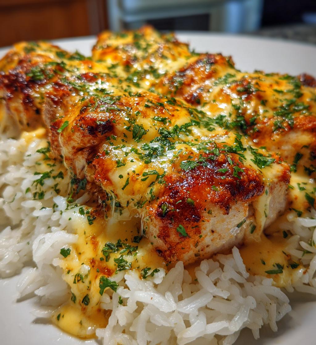 Überbackenes Hähnchen mit Reis