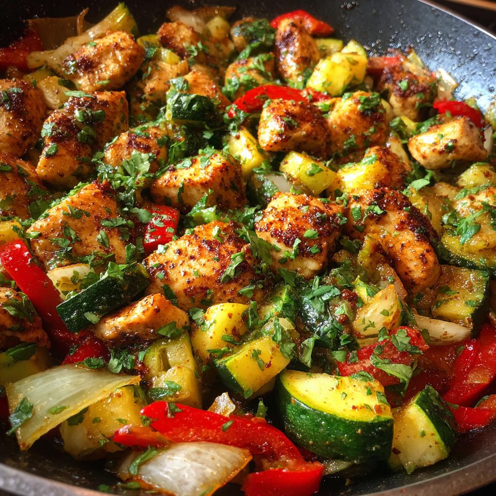 gesunde Hähnchenpfanne