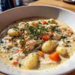 Cremige Hähnchen-Gnocchi-Suppe