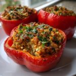 Gefüllte Paprika mit Truthahn aus der Heißluftfritteuse