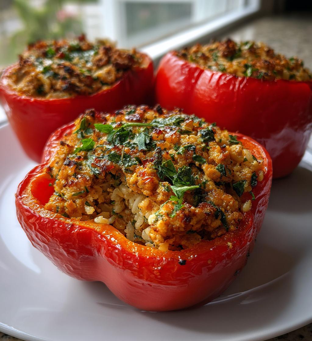 Gefüllte Paprika mit Truthahn aus der Heißluftfritteuse