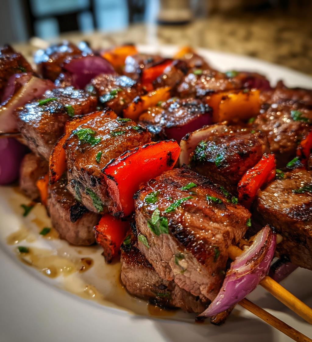 Gegrillte Steakspieße