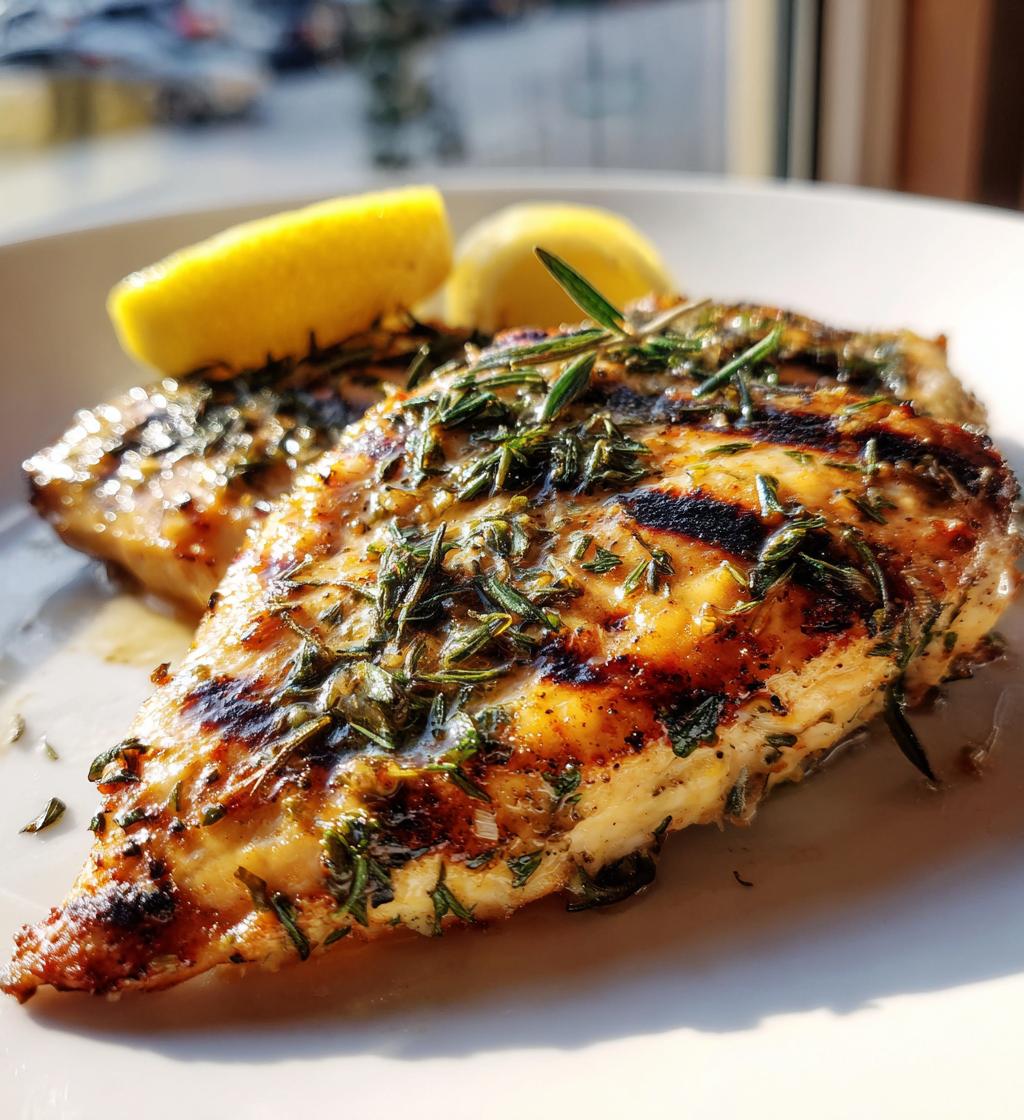 Gegrilltes Hähnchen mit Zitrone und Kräutern