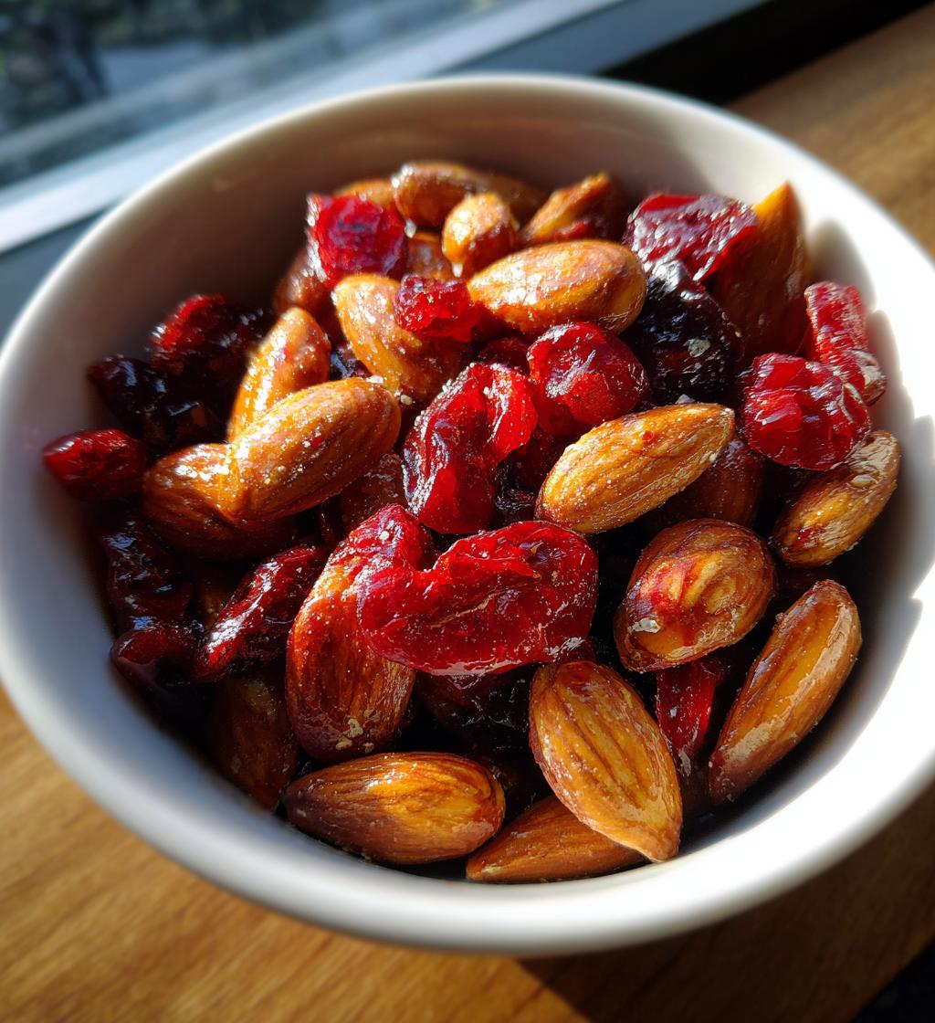 Geröstete Mandeln mit Cranberries