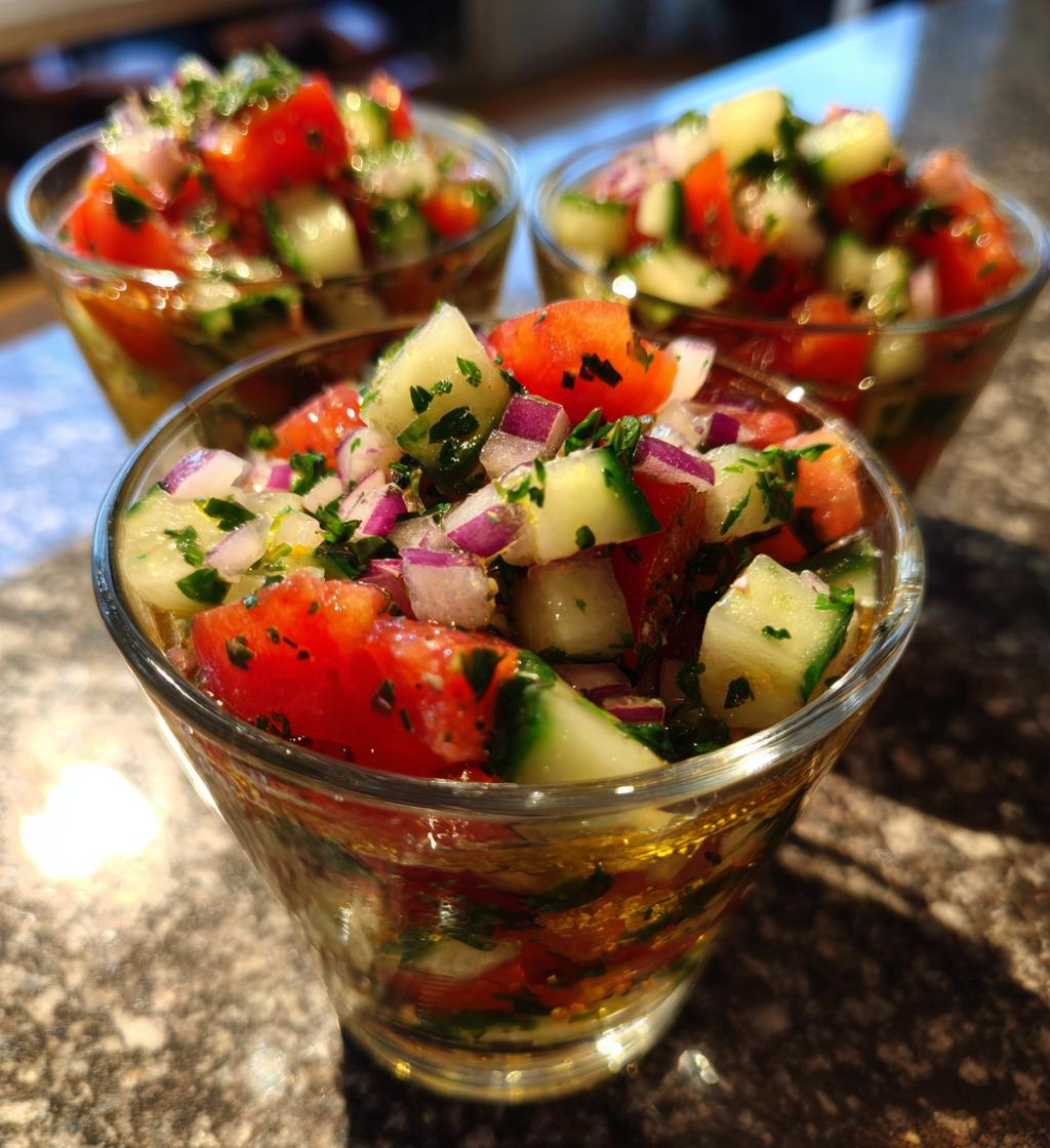 Gurken- und Tomatensalatbecher