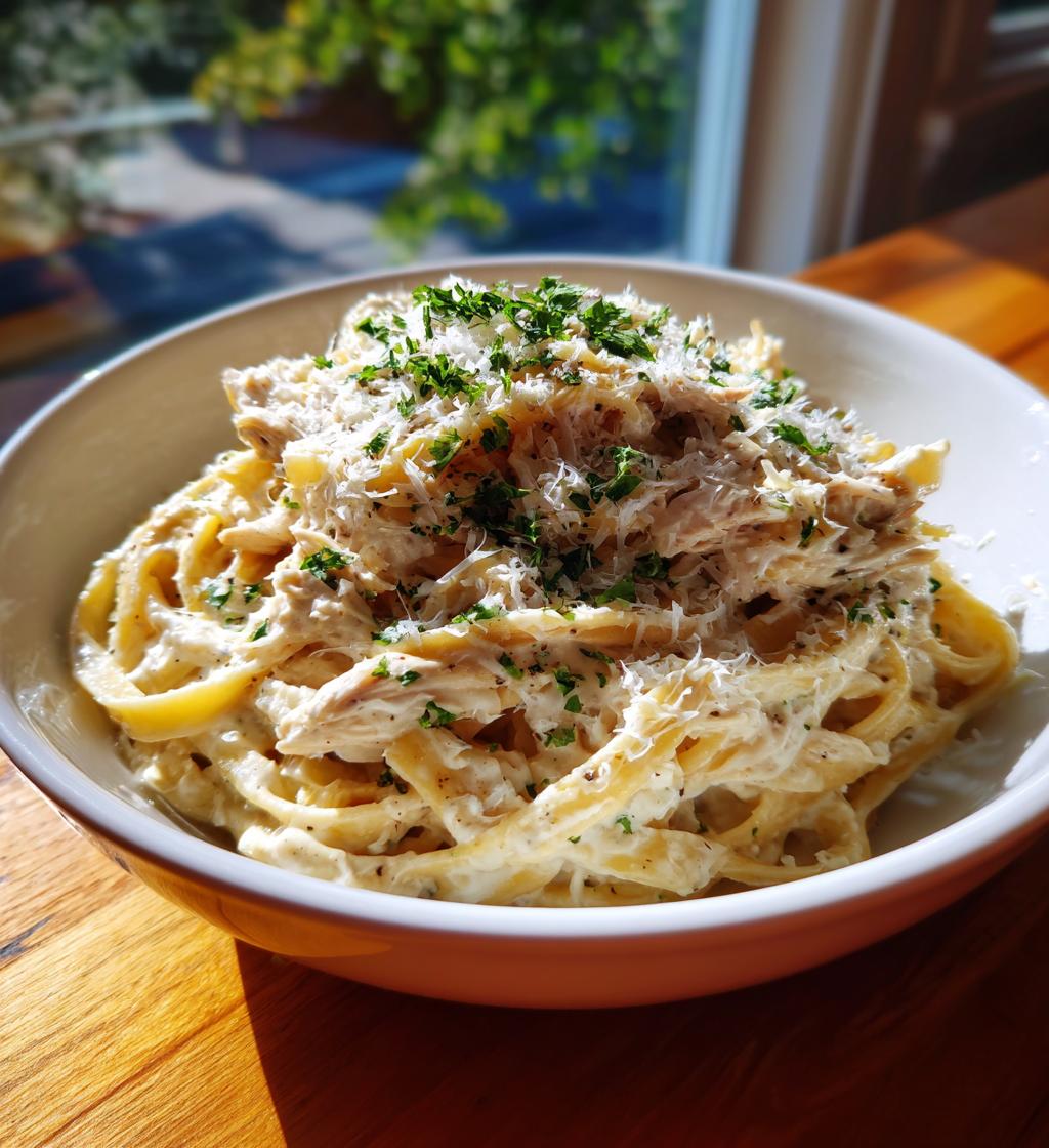 Hühnchen Alfredo aus dem Slow Cooker
