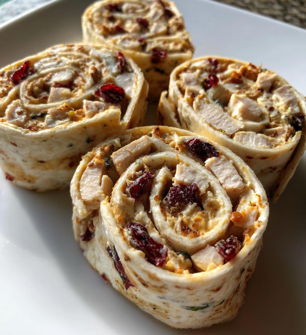Hühnchen-Cranberry-Pinwheels