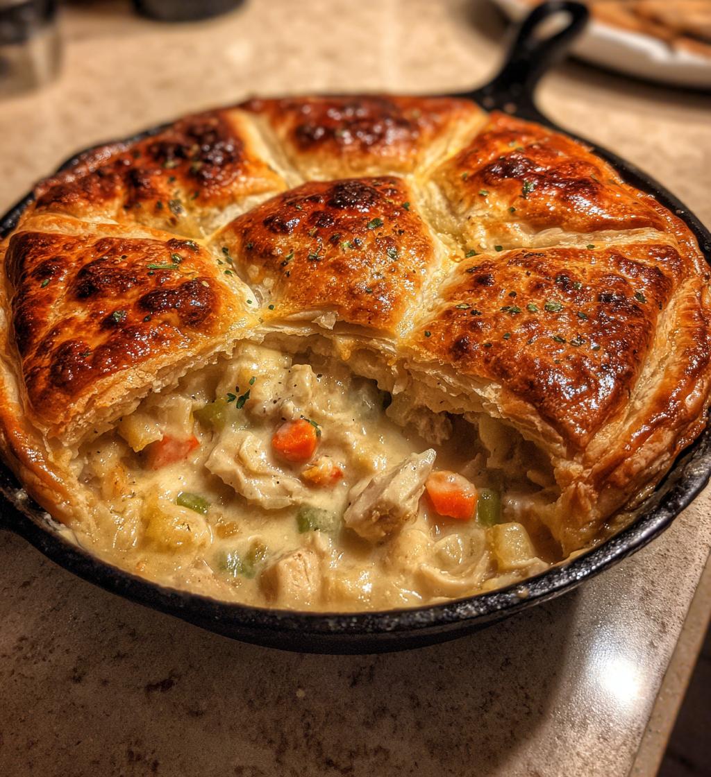 Hühnchen-Pot-Pie aus der Pfanne