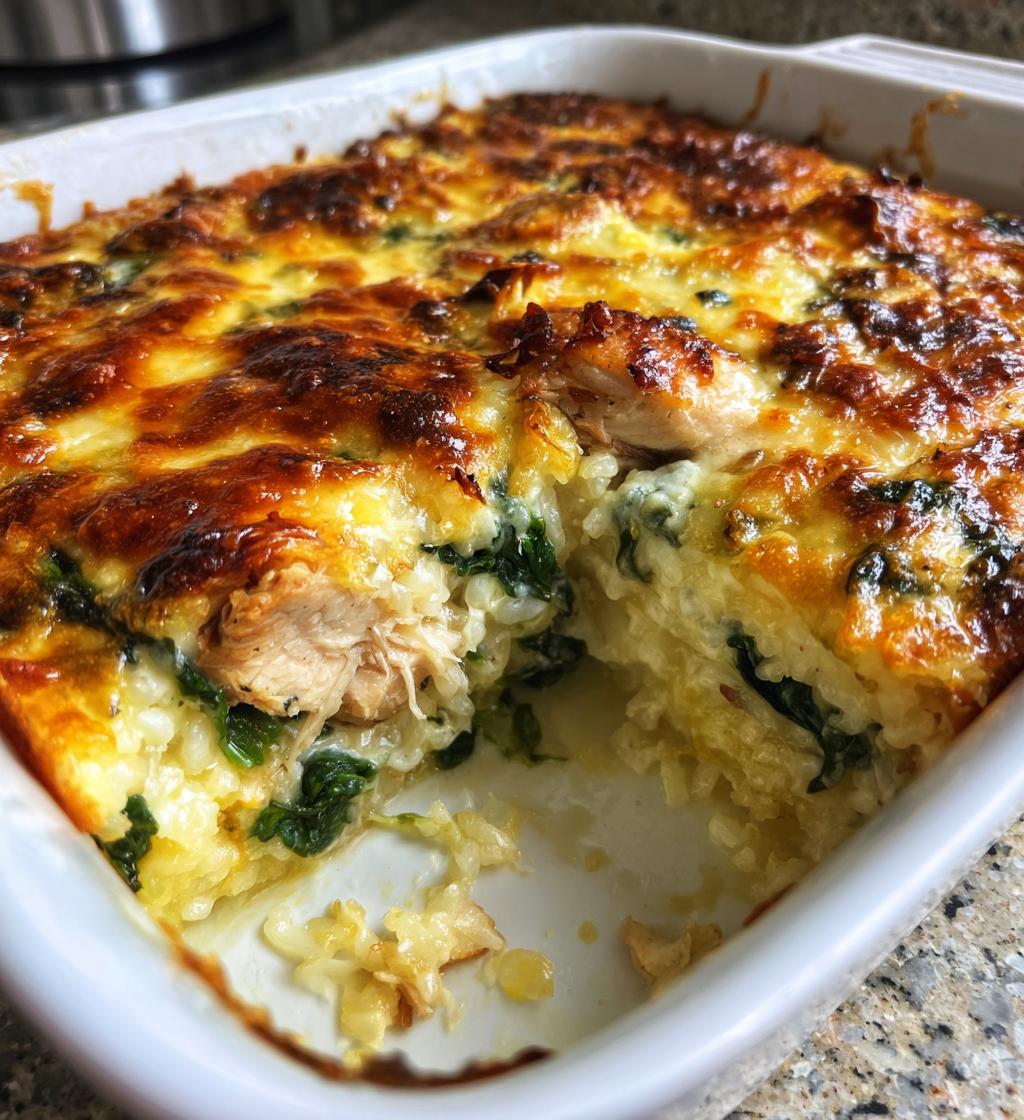 Hühnchen-Spinat-Reis-Auflauf
