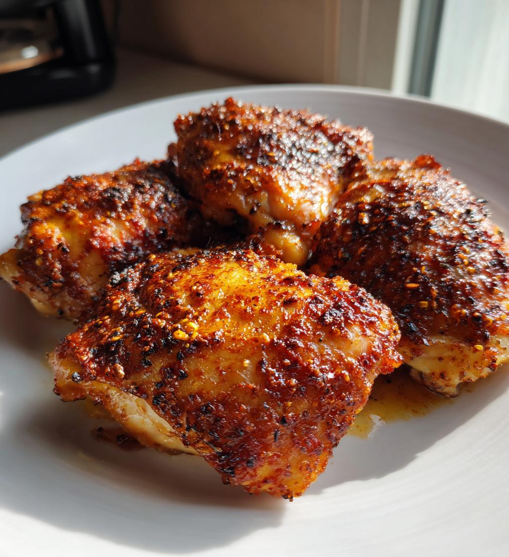 Krosse Hähnchenschenkel aus der Heißluftfritteuse