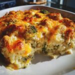 Käse-Hühnchen-Reis-Brokkoli-Auflauf