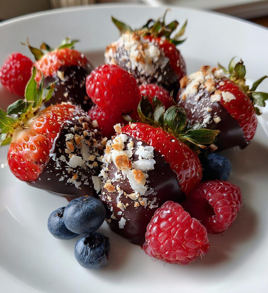 Schokoladeneingetauchte Beeren
