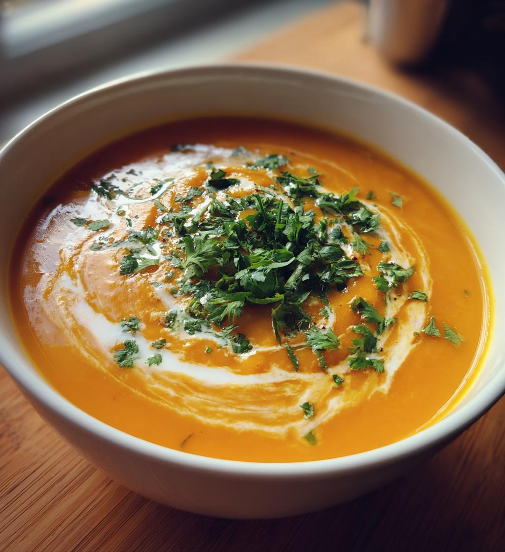 Süßkartoffel- und Karottensuppe