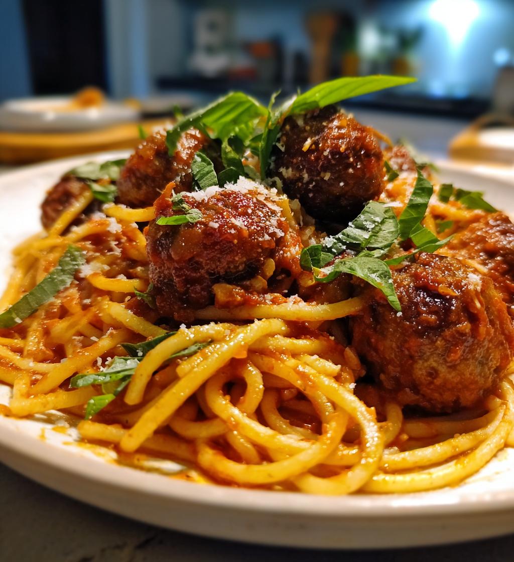 Spaghetti mit Fleischbällchen - detail 1