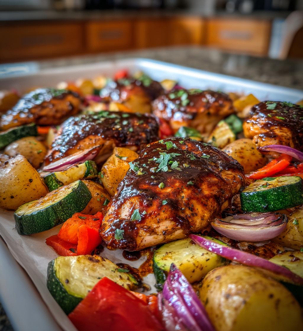 BBQ Hähnchen Blechgericht