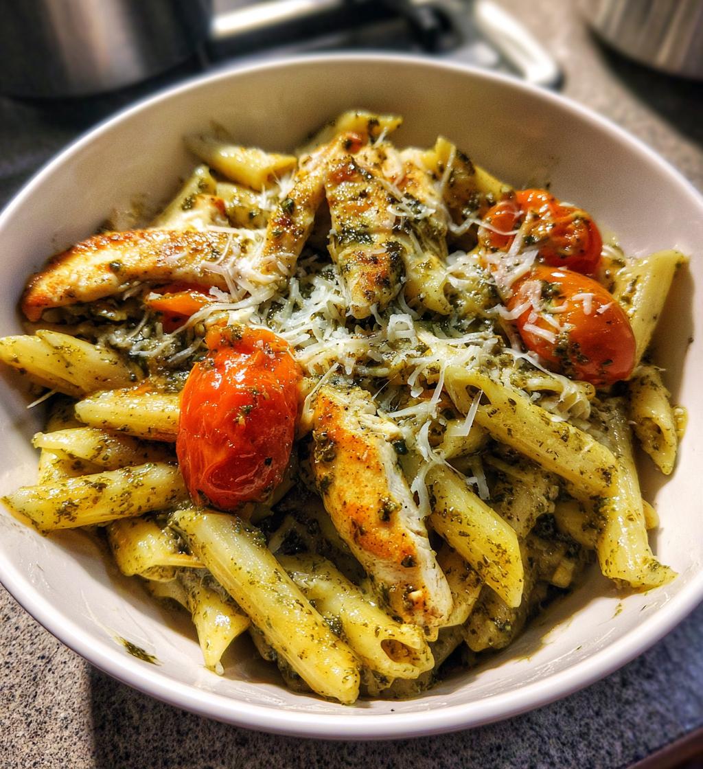 Basil Pesto Hähnchen Pasta - detail 1